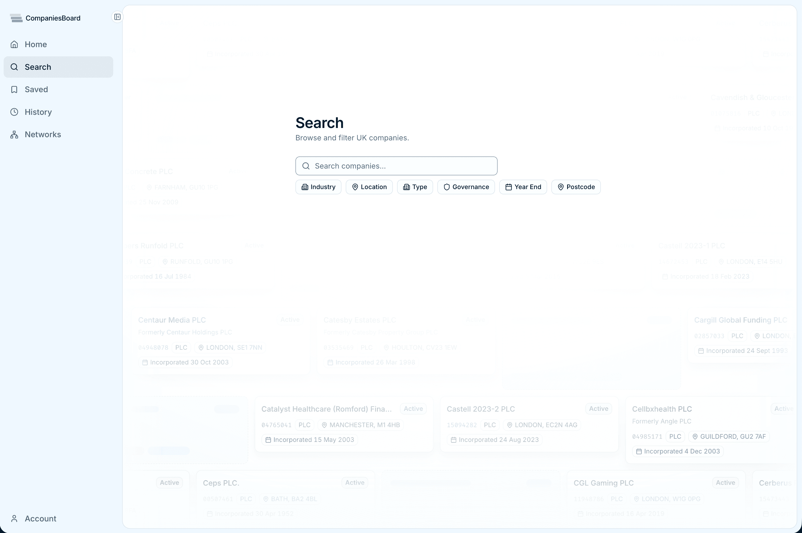 CompaniesBoard screenshot 2